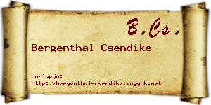 Bergenthal Csendike névjegykártya